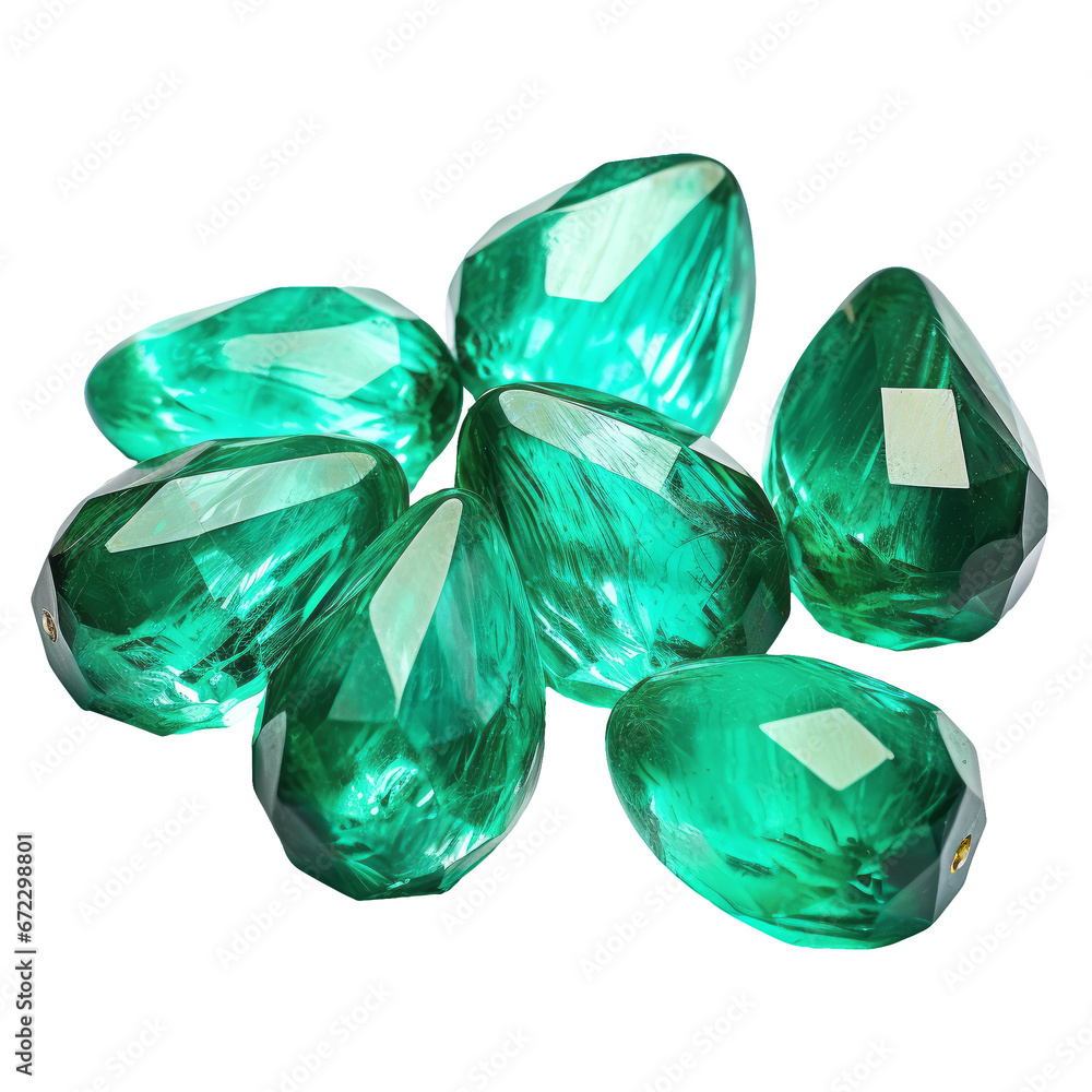 Fototapeta premium green crystal on transparent background