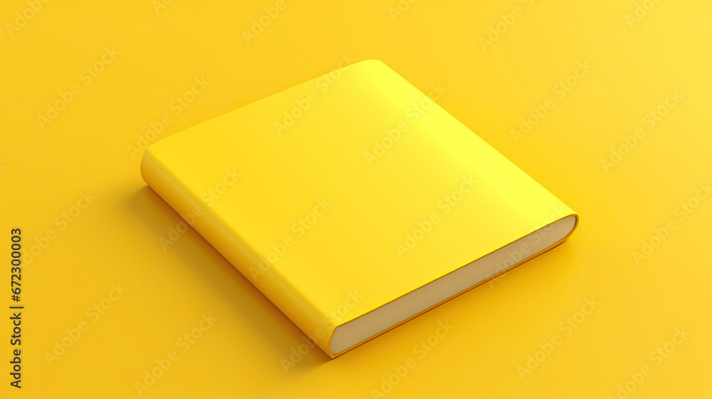 a yellow book on a yellow surface with a shadow on it. generative ai a yellow book on a yellow surface with a shadow on it. generative ai