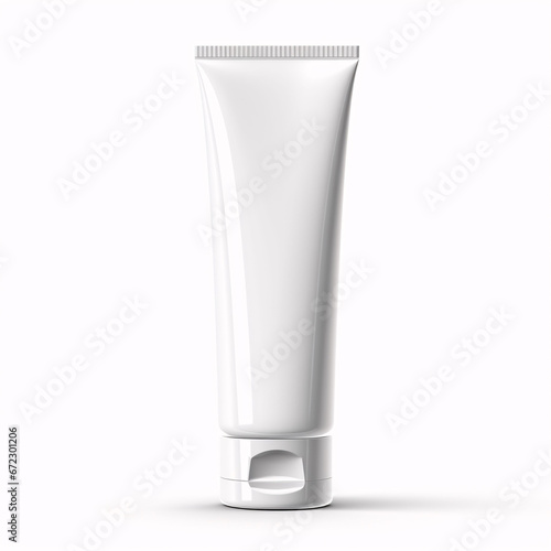 Blank White cosmetic tube pack Of Cream Or Gel. Ready for your package design. isolated on white background - with clip path