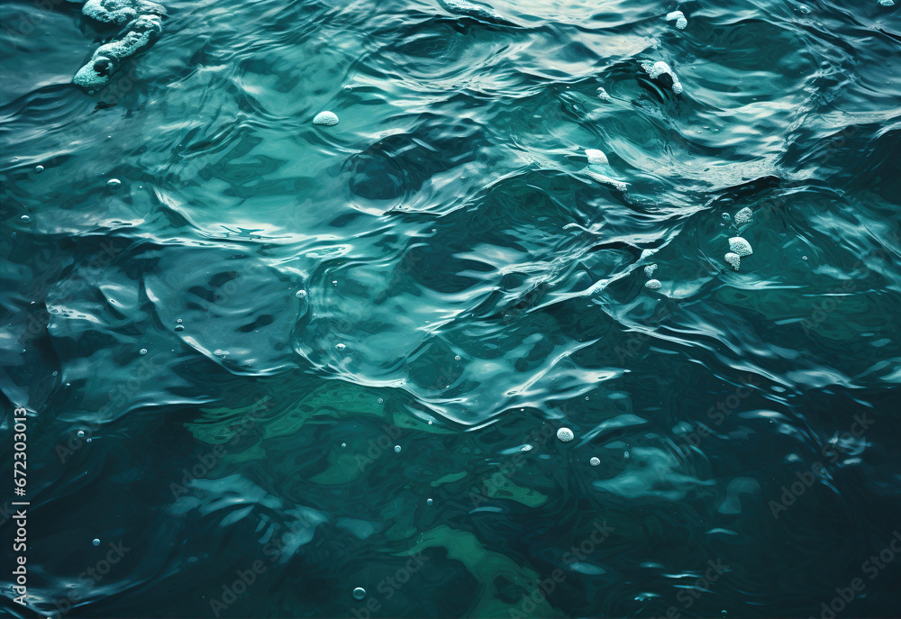 Aerial view to ocean waves. Abstract water surface of ocean. Stormy water background. Created with Generative AI