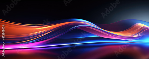  Vibrant wave background. Abstract design with colorful flowing curves