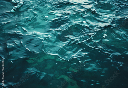 Aerial view to ocean waves. Abstract water surface of ocean. Stormy water background. Created with Generative AI