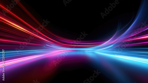  Abstract flowing neon lines with radiant color transitions.