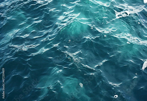Aerial view to ocean waves. Abstract water surface of ocean. Stormy water background. Created with Generative AI © Yevhen