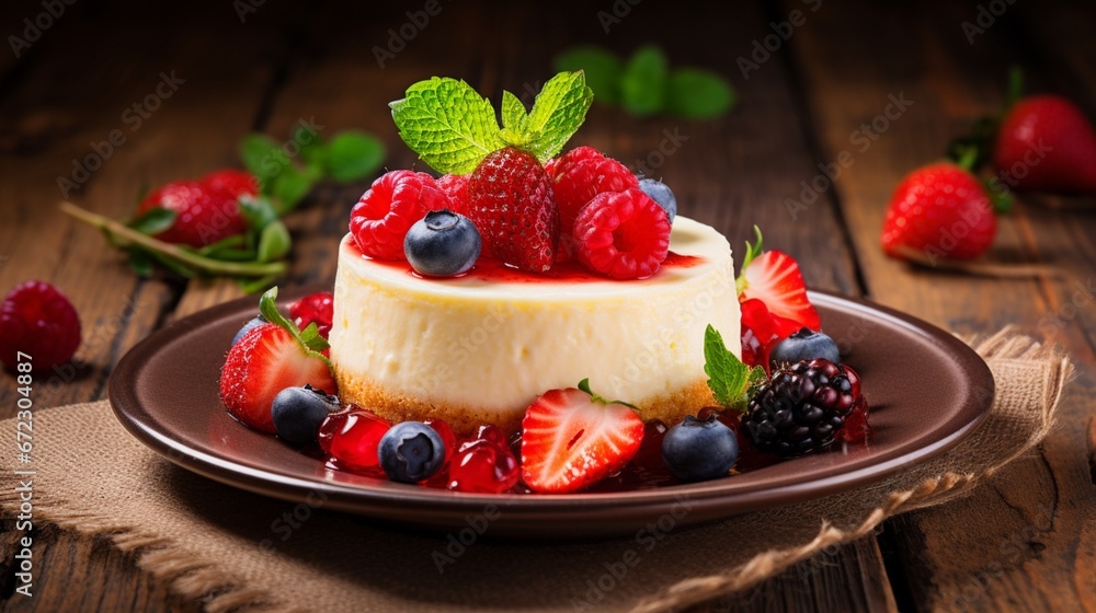 cheesecake with berries generated by AI cheesecake with berries generated by AI