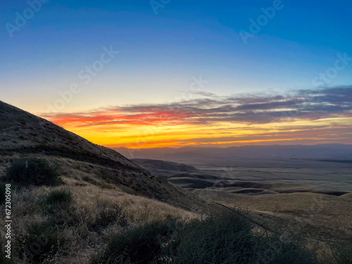 Sunset in the Hills near Bakersfield, California, 