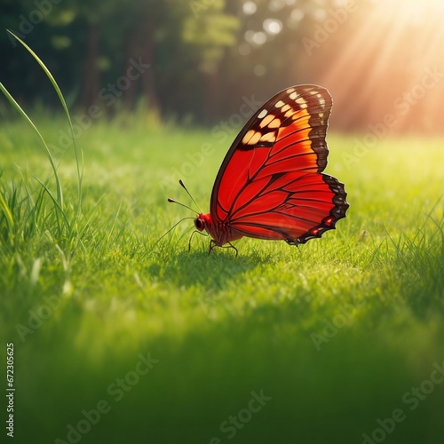 butterfly on grass