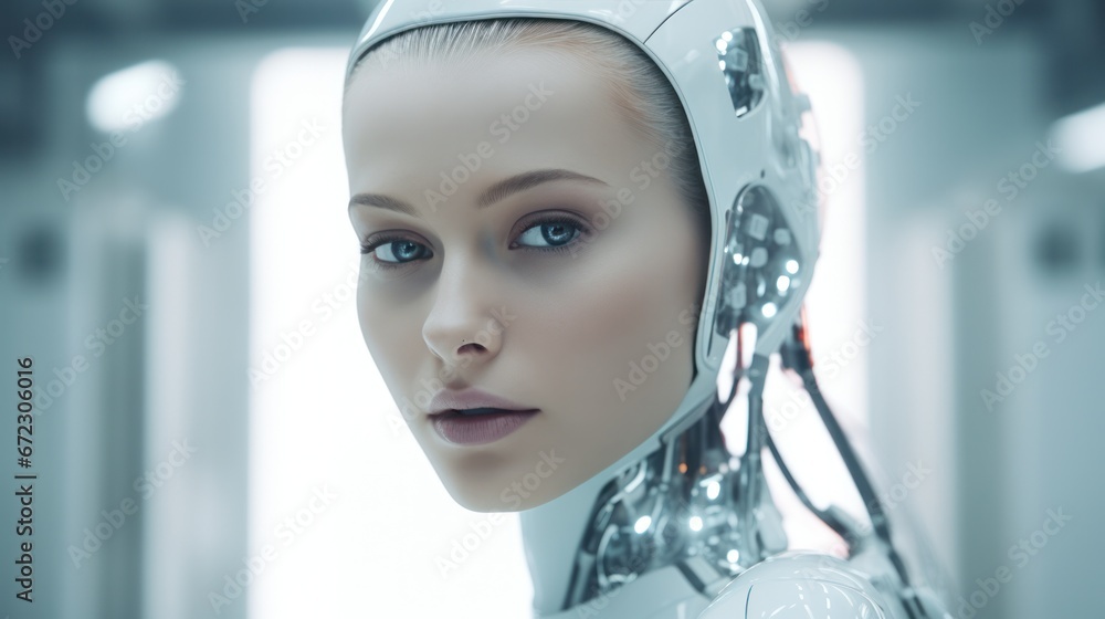 Beautiful female robot with artificial intelligence Beautiful female robot with artificial intelligence