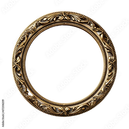 antique gold frame isolated transparent background