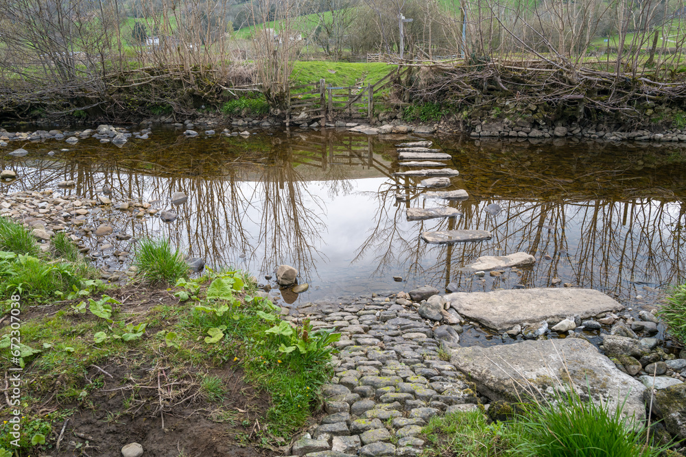 Stepping stones over the River Dee in Dent Stepping stones over the River Dee in Dent