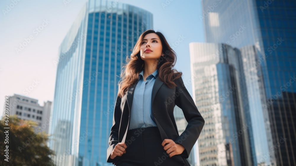 Confident asian businesswoman at city, Beautiful businesswoman for building background Confident asian businesswoman at city, Beautiful businesswoman for building background