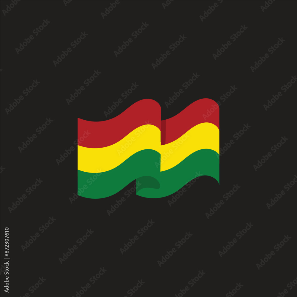Obraz premium Flag of Bolivia Happy Independence Day black background 