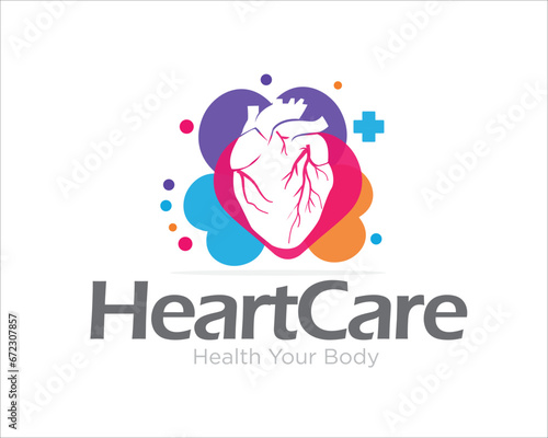 hearth care logo designs for medical service and consultation