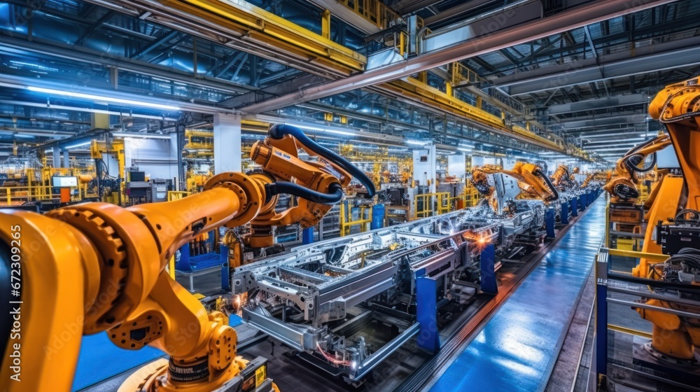 Industrial of automatic robot arm car assembly production, Robotic arm car manufacturing
