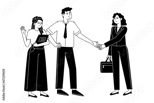 Wallpaper Mural People in business clothes shaking hands, hiring a new employee or concluding a deal Torontodigital.ca