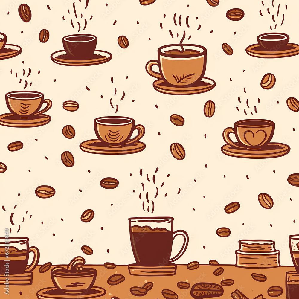 Obraz premium vector hand drawn background for world coffee day celebration