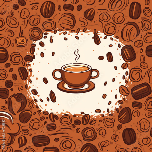 vector hand drawn background for world coffee day celebration