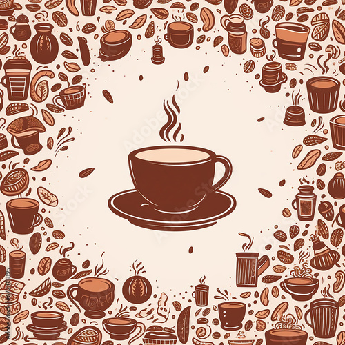 vector hand drawn background for world coffee day celebration