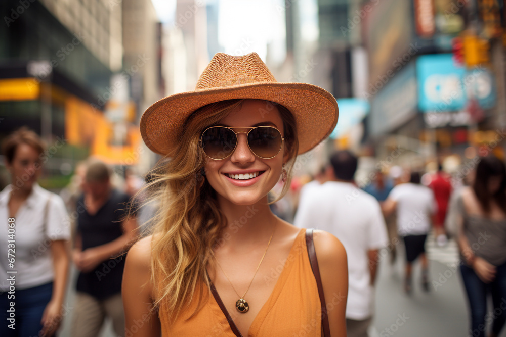 New York tourist woman person