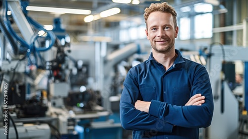 Male Engineer working at manufacturing industry, Production line and quality control