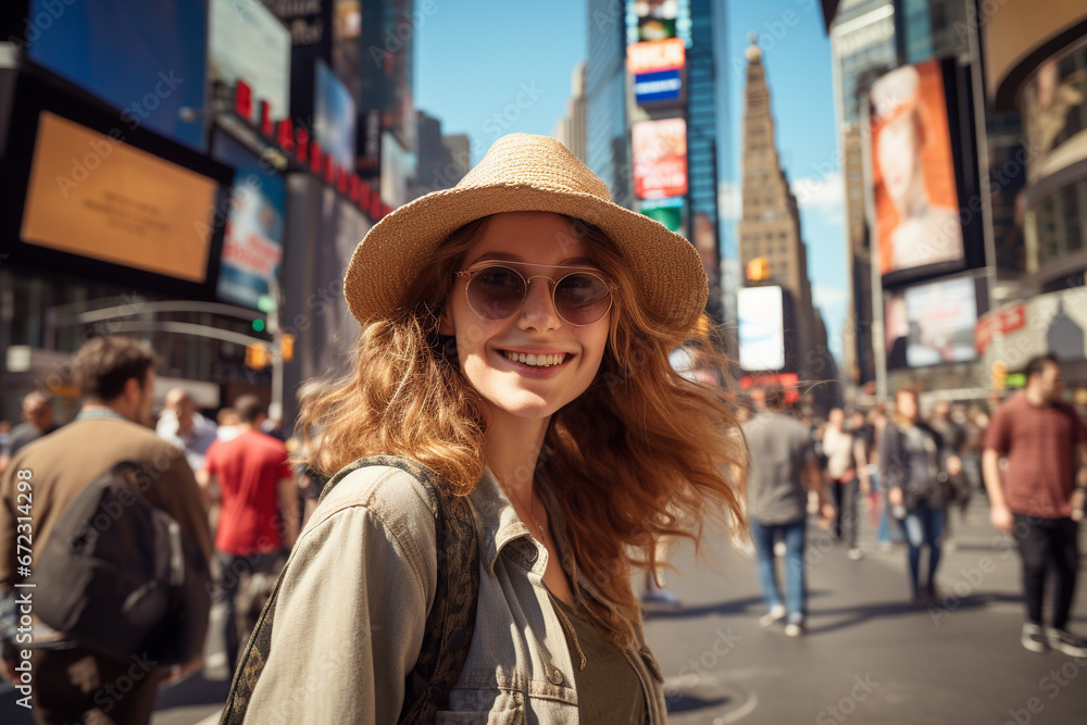 New York tourist woman person New York tourist woman person