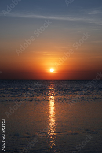 Sunset on the ocean  Bali island