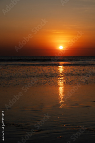 Sunset on the ocean  Bali island