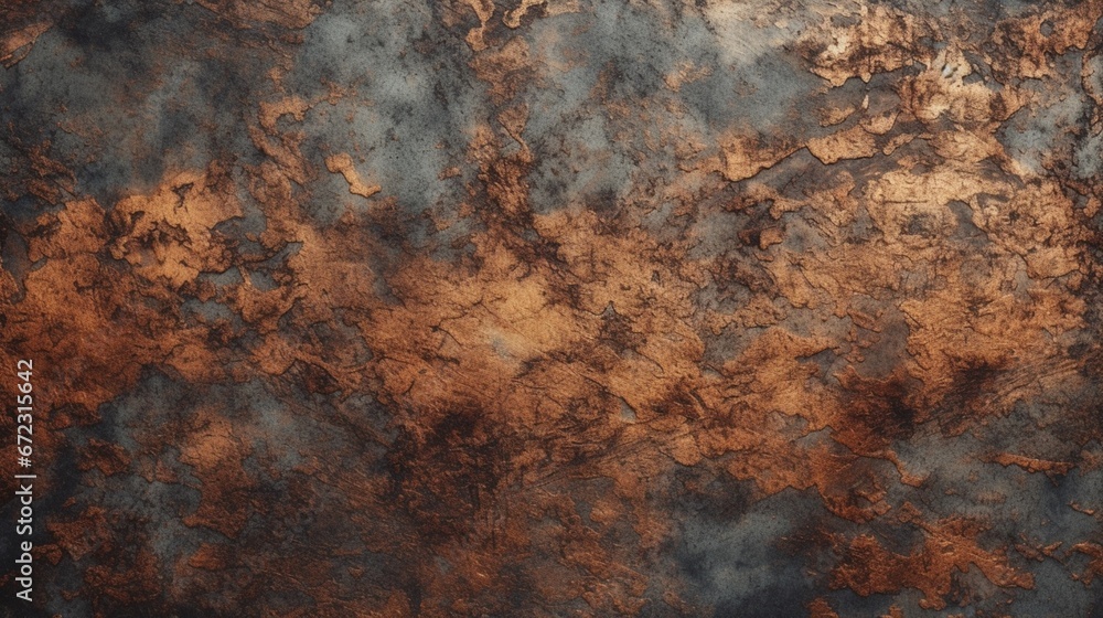 old grunge copper bronze rustic texture dark black.Generative AI old grunge copper bronze rustic texture dark black.Generative AI