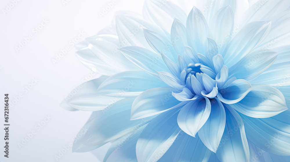 a large blue flower with white petals on a white background. generative ai a large blue flower with white petals on a white background. generative ai
