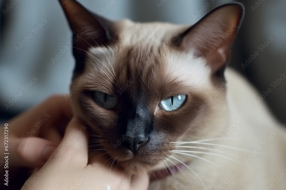 beautiful Siamese cat with blue eyes
