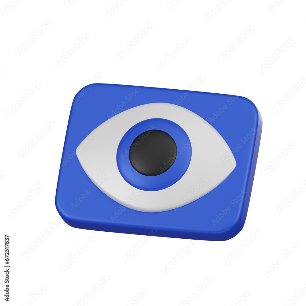Minimal visibility icon for app and website. 3d render isolated illustration. Minimal visibility icon for app and website. 3d render isolated illustration.