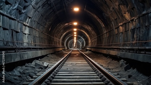 Tunnel during construction for tunnel railway underground