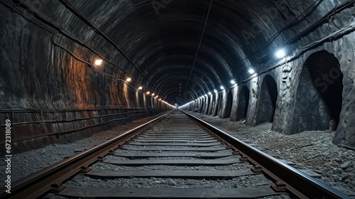 Tunnel during construction for tunnel railway underground