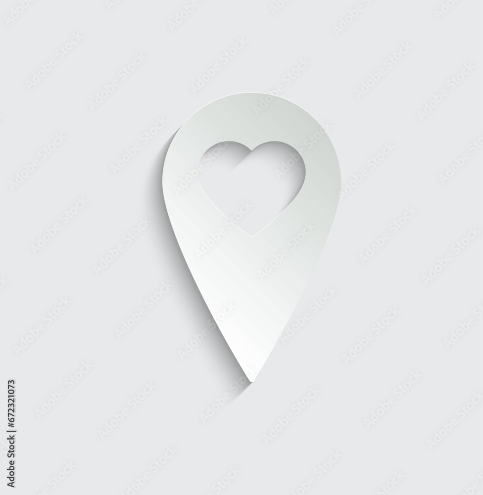 Fototapeta premium map point with a heart icon. love sign valentines day icon