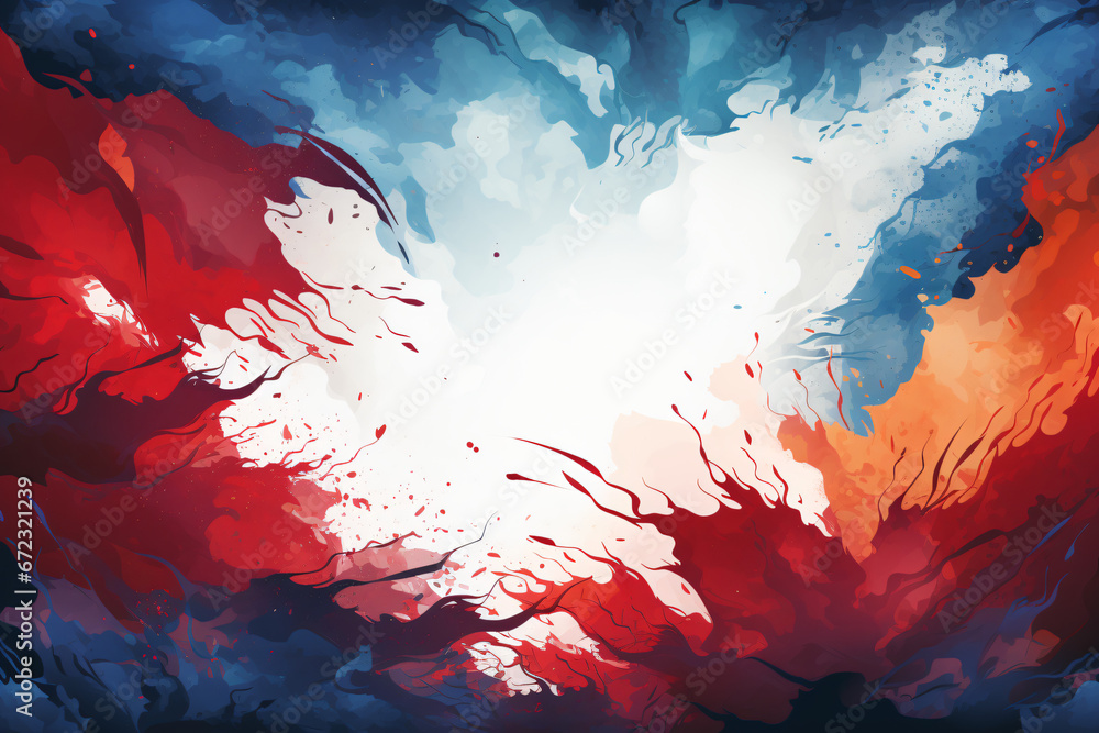 Abstract red and blue watercolor explosion Abstract red and blue watercolor explosion