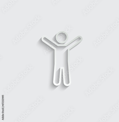 people hands up vector icon man with raised arms hands 