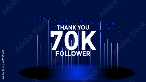 70K follower thank you vector background