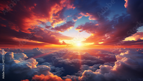 Sunset hiding behind the clouds