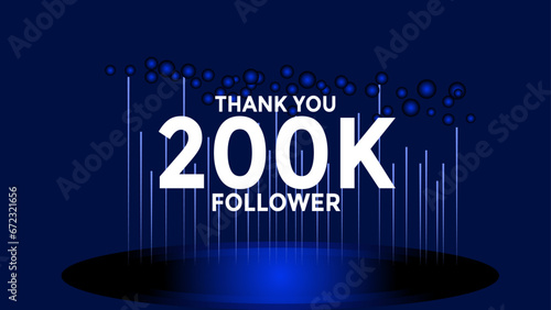 200K follower thank you vector background