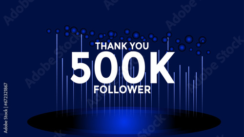 500K follower thank you vector background