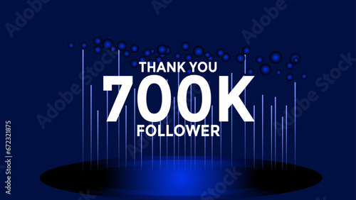 700K follower thank you vector background