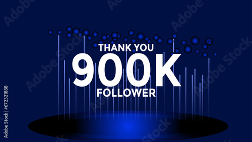 900K follower thank you vector background