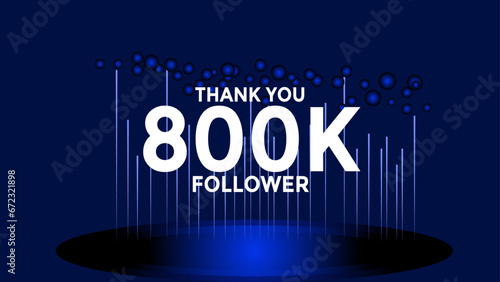 800K follower thank you vector background
