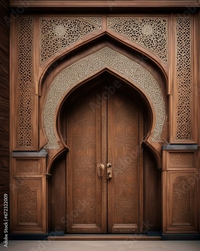 Large decorative wooden doors