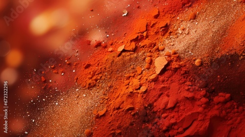 close-up of a metallic pigment dust that sparkles in orange and red