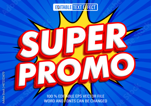 Super Promo editable text effect 3d style template