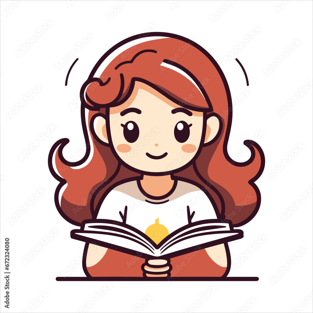 reading book cartoon vector