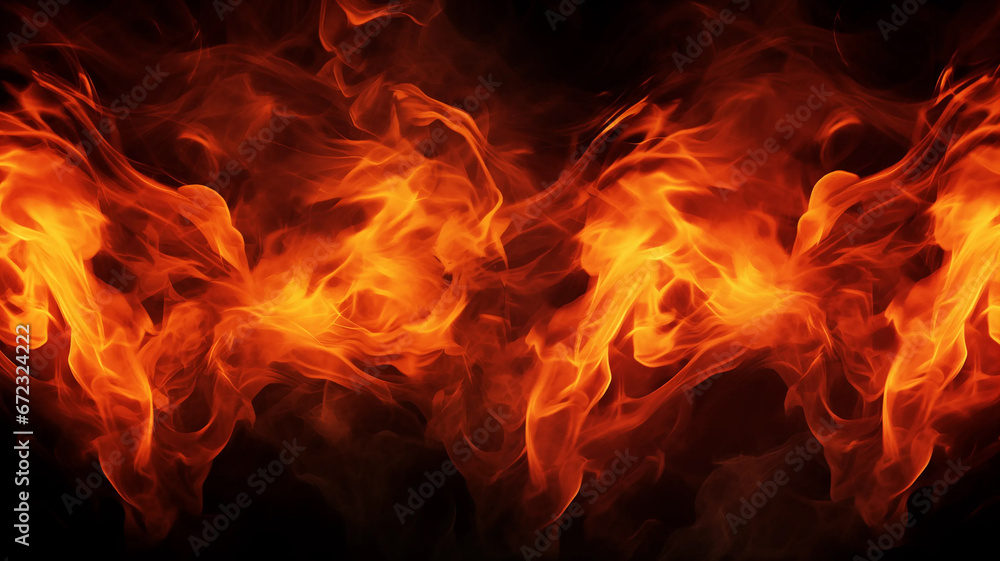 Embers and Flames Texture Fiery Delight on a Black Isolated Background