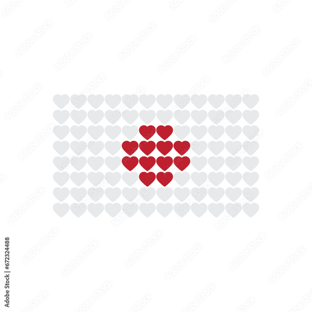 Fototapeta premium heart Japan flag. Nation vector Japan flag