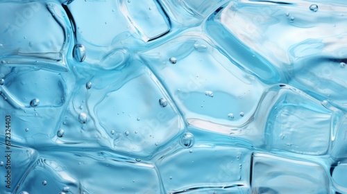 Nature's frozen masterpiece, a mesmerizing blue ice cube, glistening with fluidity and wild energy